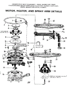 Motor, Heater, And Spray Arm Details parts for Kenmore Dishwasher 587.715610 (587715610, 587 715610) from AppliancePartsPros.com