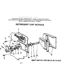 Detergent Cup parts for Kenmore Dishwasher 587.715610 (587715610, 587 715610) from AppliancePartsPros.com