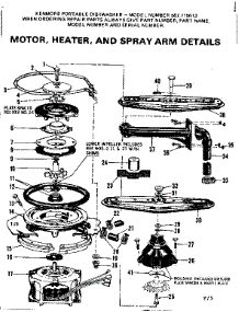 Motor, Heater, And Spray Arm Details parts for Kenmore Dishwasher 587.715613 (587715613, 587 715613) from AppliancePartsPros.com