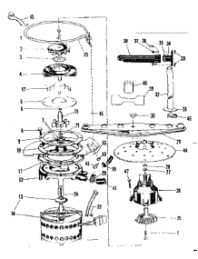 Motor Heater & Spray Arm Details parts for Kenmore Dishwasher 587.71631 (58771631, 587 71631) from AppliancePartsPros.com
