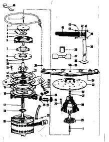 Motor Heater & Spray Arm Details parts for Kenmore Dishwasher 587.71870 (58771870, 587 71870) from AppliancePartsPros.com