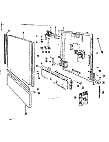 Door Details parts for Kenmore Dishwasher 587.71880 (58771880, 587 71880) from AppliancePartsPros.com