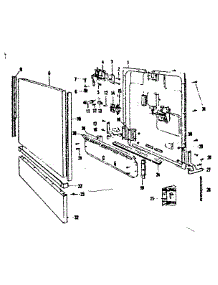 Door Details parts for Kenmore Dishwasher 587.71890 (58771890, 587 71890) from AppliancePartsPros.com