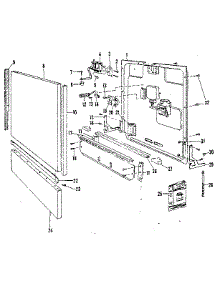 Door parts for Kenmore Dishwasher 587.71901 (58771901, 587 71901) from AppliancePartsPros.com