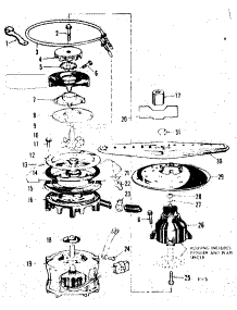Motor, Heater And Spray Arm Details parts for Kenmore Dishwasher 587.720215 (587720215, 587 720215) from AppliancePartsPros.com