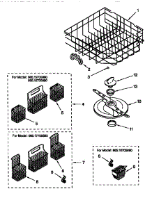 Lower Dishrack parts for Kenmore Dishwasher 665.15705890 (66515705890, 665 15705890) from AppliancePartsPros.com