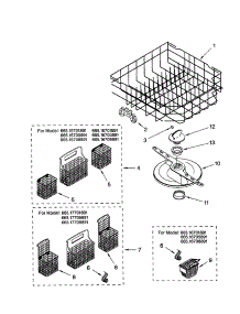 Lower Dishrack parts for Kenmore Dishwasher 665.15705891 (66515705891, 665 15705891) from AppliancePartsPros.com
