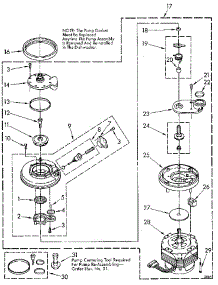 Pump And Motor parts for Kenmore Dishwasher 665.1570590 (6651570590, 665 1570590) from AppliancePartsPros.com