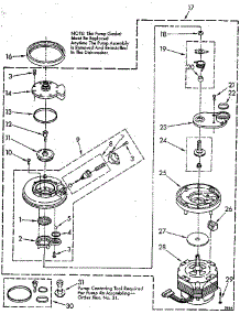 Pump And Motor parts for Kenmore Dishwasher 665.1570591 (6651570591, 665 1570591) from AppliancePartsPros.com