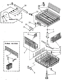 Dishrack parts for Kenmore Dishwasher 665.1570592 (6651570592, 665 1570592) from AppliancePartsPros.com
