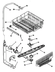 Upper Dishrack And Water Feed parts for Kenmore Dishwasher 665.15708890 (66515708890, 665 15708890) from AppliancePartsPros.com