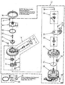 Pump And Motor parts for Kenmore Dishwasher 665.1570991 (6651570991, 665 1570991) from AppliancePartsPros.com