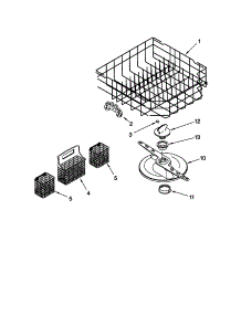 Lower Dishrack parts for Kenmore Dishwasher 665.15709990 (66515709990, 665 15709990) from AppliancePartsPros.com