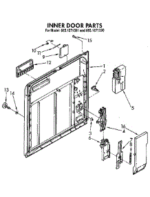 Inner Door parts for Kenmore Dishwasher 665.1571591 (6651571591, 665 1571591) from AppliancePartsPros.com