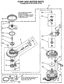 Pump And Motor parts for Kenmore Dishwasher 665.1571591 (6651571591, 665 1571591) from AppliancePartsPros.com