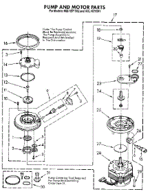 Pump And Motor parts for Kenmore Dishwasher 665.1571592 (6651571592, 665 1571592) from AppliancePartsPros.com