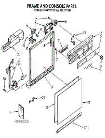 Frame And Console parts for Kenmore Dishwasher 665.1571592 (6651571592, 665 1571592) from AppliancePartsPros.com