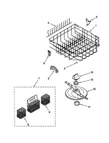 Lower Dishrack parts for Kenmore Dishwasher 665.15722990 (66515722990, 665 15722990) from AppliancePartsPros.com