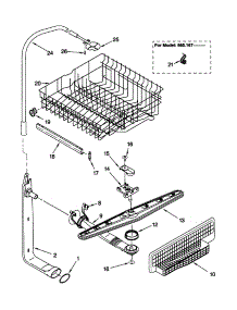 Upper Dishrack And Water Feed parts for Kenmore Dishwasher 665.15722992 (66515722992, 665 15722992) from AppliancePartsPros.com