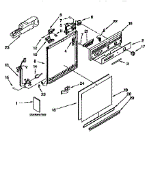 Frame And Console parts for Kenmore Dishwasher 665.15725691 (66515725691, 665 15725691) from AppliancePartsPros.com