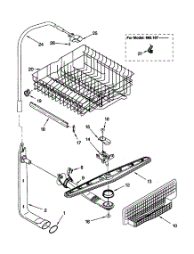 Upper Dishrack And Water Feed parts for Kenmore Dishwasher 665.15727990 (66515727990, 665 15727990) from AppliancePartsPros.com
