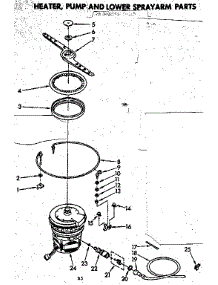 Heater, Pump And Lower Sprayarm Parts parts for Kenmore Dishwasher 665.1576581 (6651576581, 665 1576581) from AppliancePartsPros.com