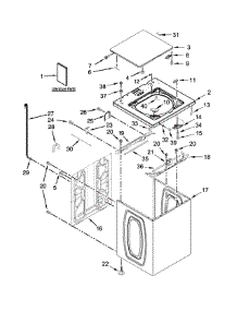 Top And Cabinet Parts parts for Kenmore Washer 2992310 from AppliancePartsPros.com