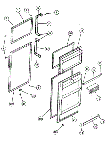 Door parts for Kenmore Refrigerator 253.9305203 (2539305203, 253 9305203) from AppliancePartsPros.com