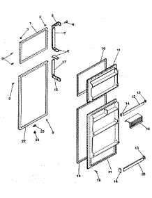 Door parts for Kenmore Refrigerator 253.9305280 (2539305280, 253 9305280) from AppliancePartsPros.com