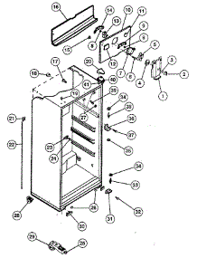 Cabinet parts for Kenmore Refrigerator 253.9305283 (2539305283, 253 9305283) from AppliancePartsPros.com