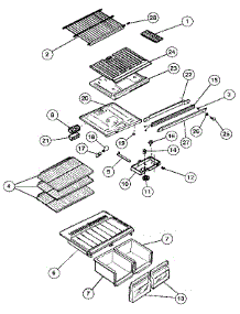 Cabinet parts for Kenmore Refrigerator 253.9305294 (2539305294, 253 9305294) from AppliancePartsPros.com