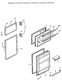 Door parts for Kenmore Refrigerator 253.9305306 (2539305306, 253 9305306) from AppliancePartsPros.com