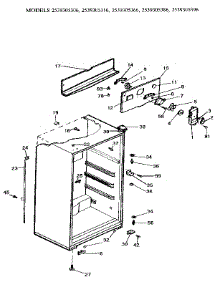 Cabinet parts for Kenmore Refrigerator 253.9305386 (2539305386, 253 9305386) from AppliancePartsPros.com
