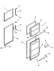 Door parts for Kenmore Refrigerator 253.9305700 (2539305700, 253 9305700) from AppliancePartsPros.com