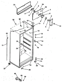Cabinet parts for Kenmore Refrigerator 253.9305710 (2539305710, 253 9305710) from AppliancePartsPros.com