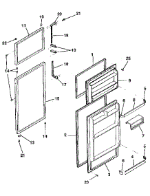 Door parts for Kenmore Refrigerator 253.9305791 (2539305791, 253 9305791) from AppliancePartsPros.com