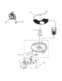 Pump, Washarm And Motor Parts parts for Kenmore Dishwasher 665.17159K214 (66517159K214, 665 17159K214) from AppliancePartsPros.com