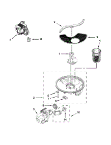 Pump, Washarm And Motor Parts parts for Kenmore Dishwasher 665.17159K215 (66517159K215, 665 17159K215) from AppliancePartsPros.com