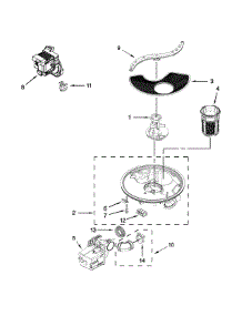 Pump, Washarm And Motor Parts parts for Kenmore Dishwasher 665.17159K217 (66517159K217, 665 17159K217) from AppliancePartsPros.com