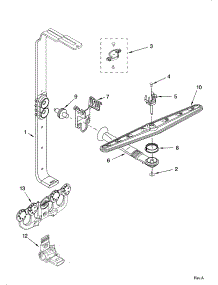 Upper Wash And Rinse Parts parts for Kenmore Dishwasher 665.17262401 (66517262401, 665 17262401) from AppliancePartsPros.com