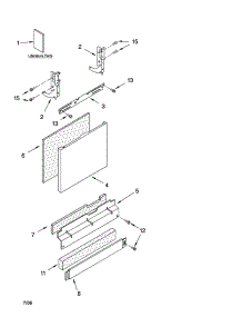 Door And Panel Parts parts for Kenmore Dishwasher 665.17262402 (66517262402, 665 17262402) from AppliancePartsPros.com