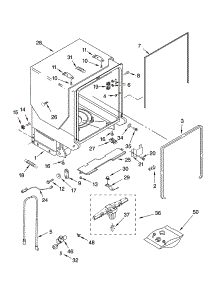 Tub And Frame Parts parts for Kenmore Dishwasher 665.17264402 (66517264402, 665 17264402) from AppliancePartsPros.com