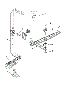 Upper Wash And Rinse Parts parts for Kenmore Dishwasher 665.17269402 (66517269402, 665 17269402) from AppliancePartsPros.com