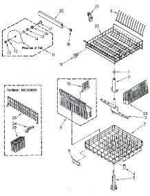 Dishrack parts for Kenmore Dishwasher 665.1660590 (6651660590, 665 1660590) from AppliancePartsPros.com