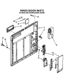 Inner Door parts for Kenmore Dishwasher 665.1661590 (6651661590, 665 1661590) from AppliancePartsPros.com