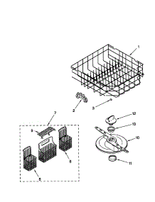 Lower Dishrack parts for Kenmore Dishwasher 665.16622000 (66516622000, 665 16622000) from AppliancePartsPros.com