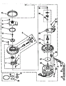 Pump And Motor Parts parts for Kenmore Dishwasher 665.1663591 (6651663591, 665 1663591) from AppliancePartsPros.com
