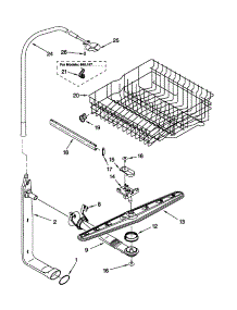 Upper Dishrack And Water Feed parts for Kenmore Dishwasher 665.16639000 (66516639000, 665 16639000) from AppliancePartsPros.com
