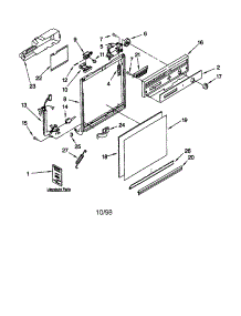 Frame And Console parts for Kenmore Dishwasher 665.16641891 (66516641891, 665 16641891) from AppliancePartsPros.com