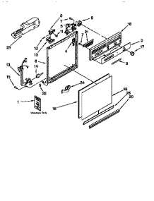 Frame And Console parts for Kenmore Dishwasher 665.1664993 (6651664993, 665 1664993) from AppliancePartsPros.com